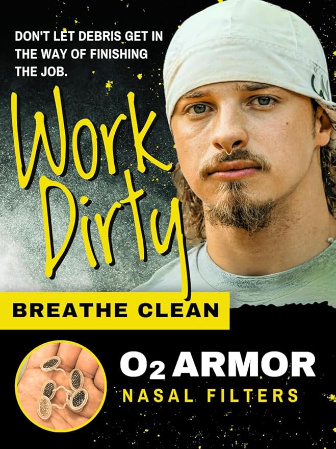O2 Armor Nose Filters for Welders & Allergies - Nose Filter for Dust - Nasal Filters for Welding - Nose Dust Mask for Construction (10 Pack, Size Medium)