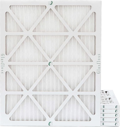 Glasfloss 18x20x1 MERV 10 (FPR 5-6) Pleated Air Filters Box of 6. Actual Size: 17-1/2 x 19-1/2 x 7/8