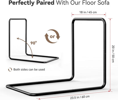 WOWMAX L-Shaped Metal Support Frame for Our Boho Floor Sofa, Freestanding Sofa Bracket Accessory, Easy Assembly, Sturdy Back Support, Sofa Not Included