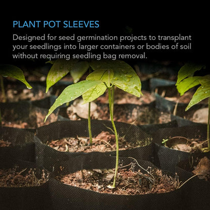 AC Infinity Nursery Bags 1 Gallon, Non-Woven Fabric Growing Pouches, 50-Pack Biodegradable Plant Pots for Seed Starting, Soil Transplant, Home Garden Supply