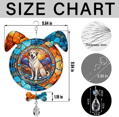 Anatolian Shepherd Dog Ears Wind Spinner, Anatolian Shepherd Wind Spinner Hanging for Yard and Garden