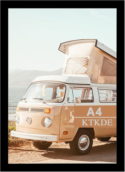 KTKDE A4 Picture Frame in Black -8.27x11.69 Poster Frames,Certificates Documents Frames with Shatter Resistant Glass -Modern Style Wood Composite Frame for Wall or Table top best gift
