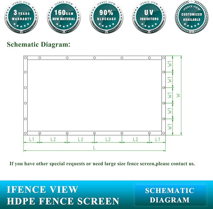 Ifenceview 6'x1' to 6'x100' Brown Shade Cloth Panels Fence Privacy Screen Fabric Mesh Net for Construction Site Yard Driveway Garden Railing Pool Balcony Canopy Awning 160 GSM (6' x 56')