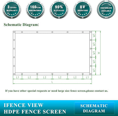 Ifenceview 6'x1' to 6'x100' Brown Shade Cloth Panels Fence Privacy Screen Fabric Mesh Net for Construction Site Yard Driveway Garden Railing Pool Balcony Canopy Awning 160 GSM (6' x 56')