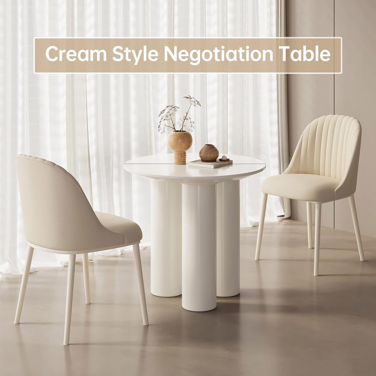 Small Round Dining Table, 30" Circle Kitchen Table with 3 Legs, Modern White Accent Table for Kitchen, Dining Room, Home Office and Living Room