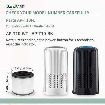 AP-T10FL Replacement Filter Compatible with HoMedics Air Pu-rifier Filter Replacement for AP-T10-WT AP-T10-BK TotalClean 4-in-1 Tower Series with Activated Carbon HEPA-Type Filters, 1 Pack