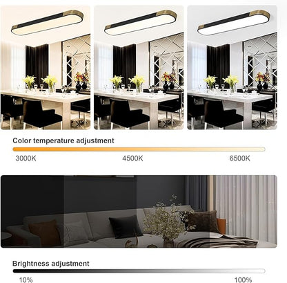 Tioolo Dimmable LED Ceiling Lights Flush Mount Ceiling Light 4FT LED Wraparound Light with Remote Linear Light Fixture for Kitchen Laundry Closet Garage Office Hallway (60W/3000-6500K)