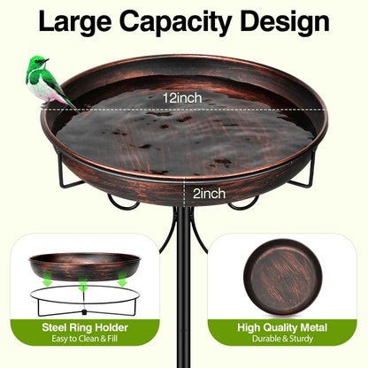 Daoeny 35In Metal Bird Bath for Outside, Vintage Freestanding Birdbaths & Birdfeeder, Bird Baths Feeder Bowl for Outdoors Garden Patio Yard Lawn Decor, Upgraded 5-Pronged Base (Antique Bronze)