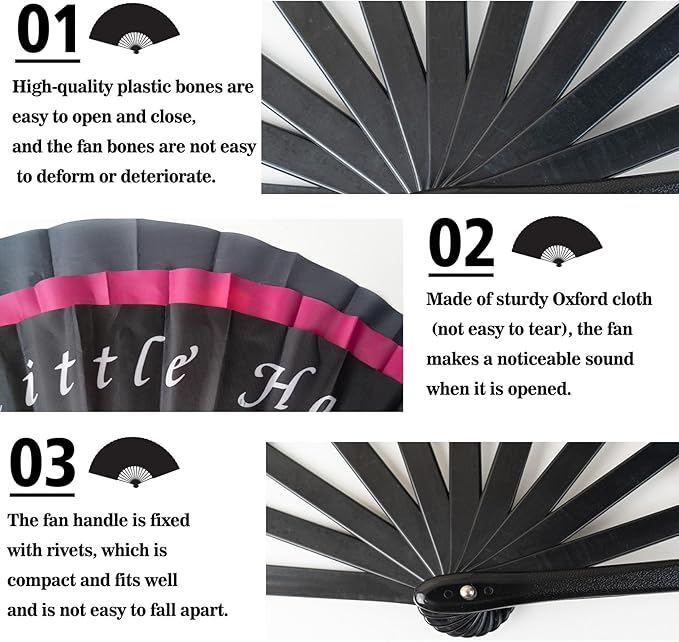 Custom Fans with Your Photo/Text - 13 Inch Personalized Folding Hand Fan for Line Dancing, Weddings, Parties | Decorative Gift for Women, Church Events & Dance Performances (50, 13 Inch)