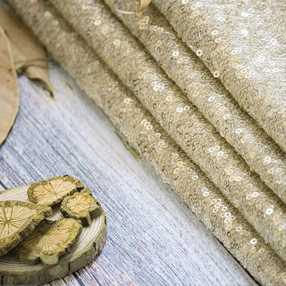 JYFLZQ Champagne Sequin Backdrop Curtains 2ft x 8ft 2 Panel Glitter Photo Booth Backdrops Sparkly Photography Background Drapes for Parties Wedding Bridal Showers