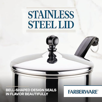 Farberware Classic Stainless Steel Sauce Pan/Saucepan with Lid, 3 Quart, Silver