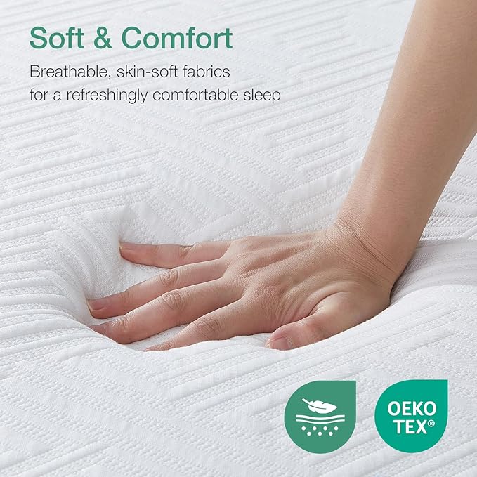 Novilla Mattress Twin Size,12 Inch Gel Memory Foam Mattress in a Box for Cool Night & Motion Isolation,Medium Firm Feel,Bliss