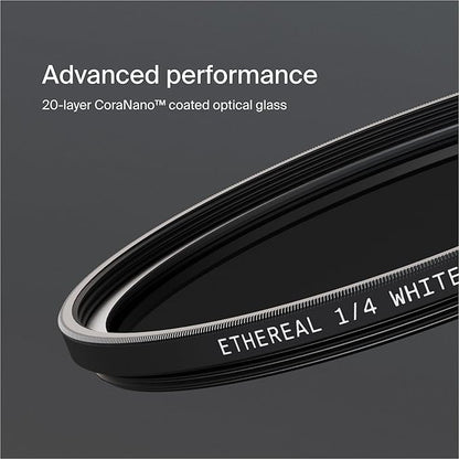 Urth 58mm Ethereal White Mist ¼ Diffusion Lens Filter (Plus+) - Cinematic Effect, 20-Layer Nano-Coated Light Dispersing Particles