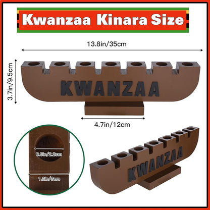 10 Pieces Kwanzaa Kinara Set Wooden Kwanzaa Candle Holder Kwanzaa Celebration Decorations