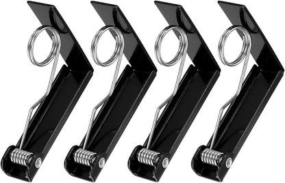 uxcell 4 Pack Tablecloth Clips, Stainless Steel Table Cloth Cover Clamps, 2.87" x 2.36" Windproof Holder Clips for Home Party Picnic Wedding Camping Dining Tables, Black