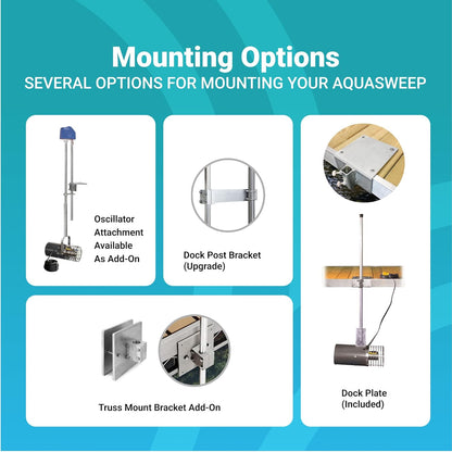 Scott Aerator 3/4 Horse Power 230V Muck Blaster - 100ft Cord | 3/4 Horse Power Aquasweep w/Post Mount | Water Circulator | Water Agitator | Water Mover | Muck Blower