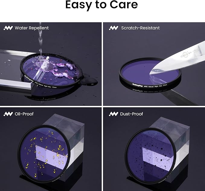 Walking Way 82mm Natural Night Filter for Light Pollution Reduction Nano-Coated Optical Glass for Night Sky/Astrophotography/Star Clarity Anti-Light Pollution Filter