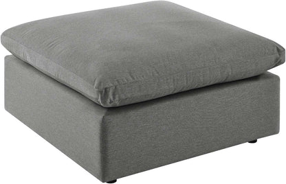 Modway Commix Outdoor Patio Overstuffed Sectional Sofa Ottoman in Charcoal