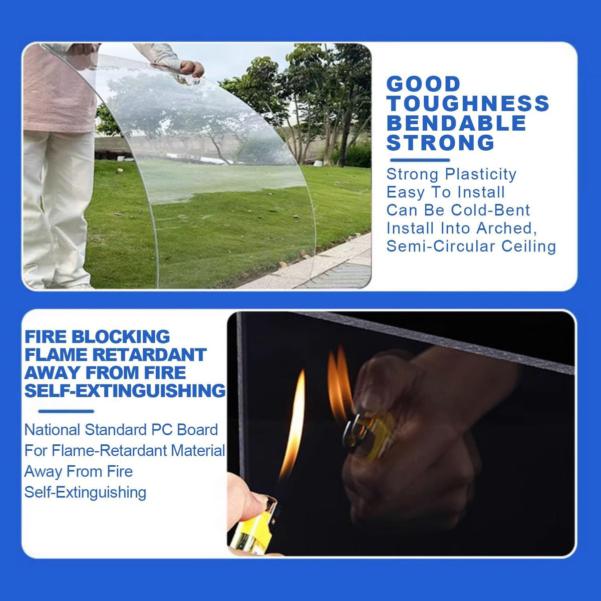 Greenhouse Panels Daylighting Roof Panels Transparent Greenhouse Panel Easy to Bend and Cut for Outdoor Gardens Greenhouses.(Blue,6x9.8ft)