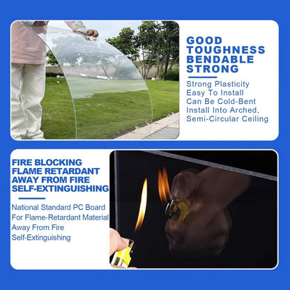 Greenhouse Panels Daylighting Roof Panels Transparent Greenhouse Panel Easy to Bend and Cut for Outdoor Gardens Greenhouses.(Transparent,3.3x29.5ft)