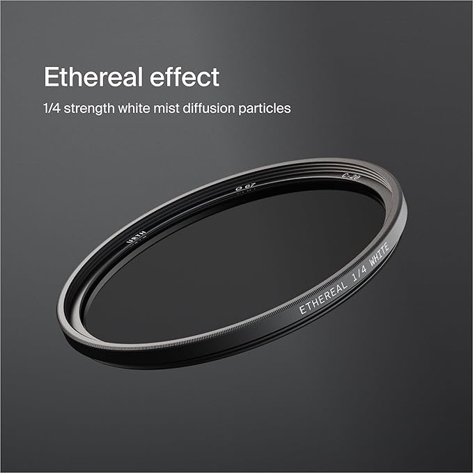 Urth 58mm Ethereal White Mist ¼ Diffusion Lens Filter (Plus+) - Cinematic Effect, 20-Layer Nano-Coated Light Dispersing Particles