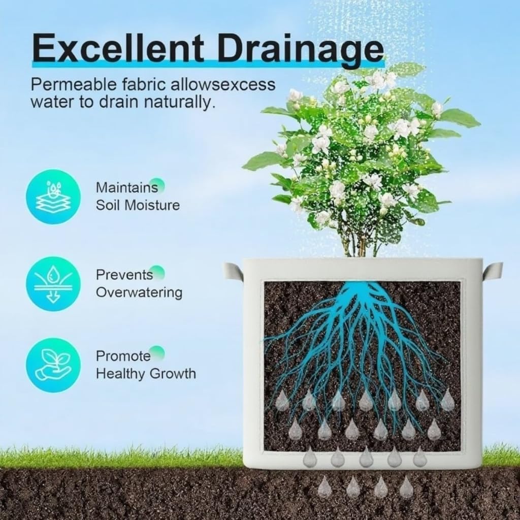 Grow Bags,Gallon Pot,Gallon Grow Bag,Fabric Plant Vegetable Pots with Handles,2-12 Nursery Pot Gallon Grow Bags with 1 Non-Slip Gardening Gloves,5pcs(12 Gallon)