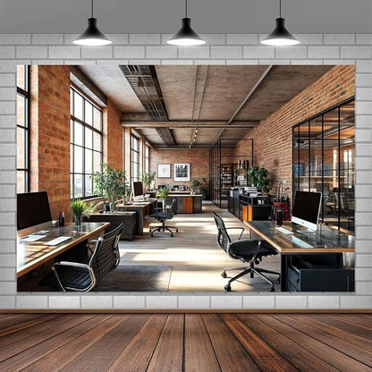 10X10ft Office Video Photo Backdrop Photography Background for Recording Conference, Zoom Home Podcast Backdrops Photo Booth Prop Decorations Wall Decor Tablecloth