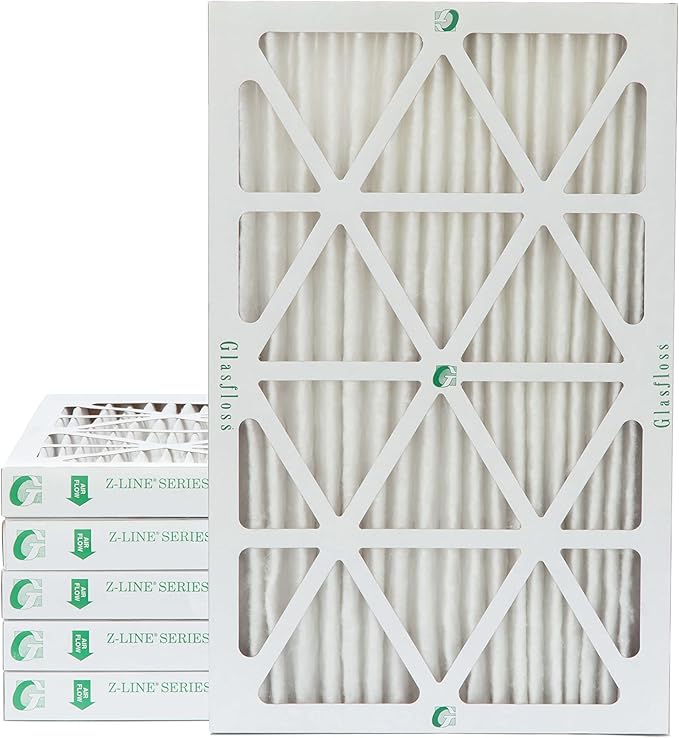 Glasfloss 14x25x2 MERV 10 (FPR 5-6) 2" Inch Pleated Air Filters Box of 6. Actual Size: 13-1/2 x 24-1/2 x 1-3/4