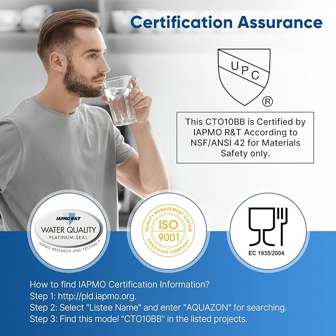 PUREPLUS Coconut Shell Water Filter Cartridge | Activated Carbon Block CTO | Universal Whole House 5 Micron 10 inch Cartridge | Compatible with WFHDC8001, CB-BB-10, EPM, EP-BB, 3Pack