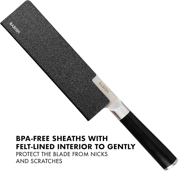 Babish High-Carbon 1.4116 German Steel 14 Piece Full Tang Forged Kitchen Knife Set W/Sheaths