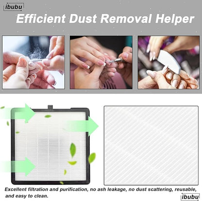 Nail Dust Collector Replacement Filters,3 Pack Nail Tech Dust Collector Filter Square for Electric Nail Dust Collector Machine Manicure Store