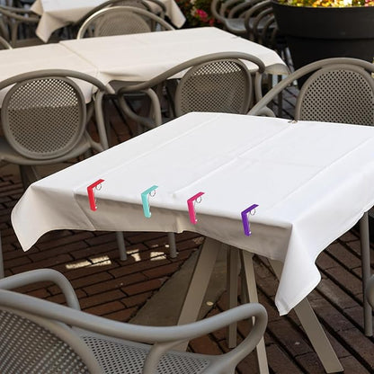 uxcell 4 Pack Tablecloth Clips, Stainless Steel Table Cloth Cover Clamps, 2.87" x 2.36" Windproof Holder Clips for Home Party Picnic Wedding Camping Dining Tables, Red