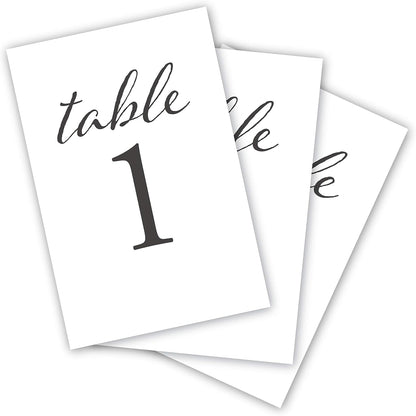 Black Wedding Table Numbers, 1-25, Centerpiece Decorations, Double Sided 4x6, Numbers and Head Table Card Included