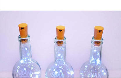 12 Pack 20 LED Wine Bottle Cork Lights, Fairy Mini String Lights Copper Wire, Battery Operated Starry Lights for DIY, Christmas, Halloween, Wedding, Party, Indoor&Outdoor (12 Pack, Multi White)