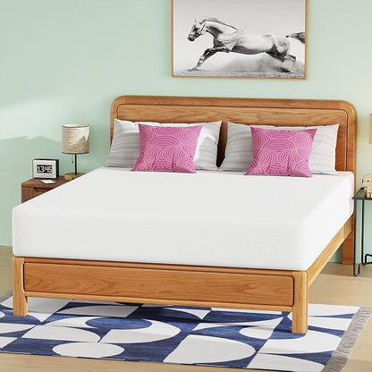 PayLessHere 12 Inch Gel Memory Foam Mattress Medium Firm Mattresses CertiPUR-US Certified Bed-in-a-Box Pressure Relieving California King Size,Fiberglass Free，White