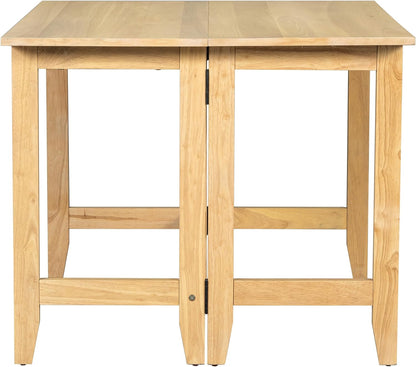 LUMISOL Extendable Dining Room Table for 4, Small Folding Drop Leaf Kitchen Dining Table, 18–36 inch, Space-Saving, Easy Assembly, Natural