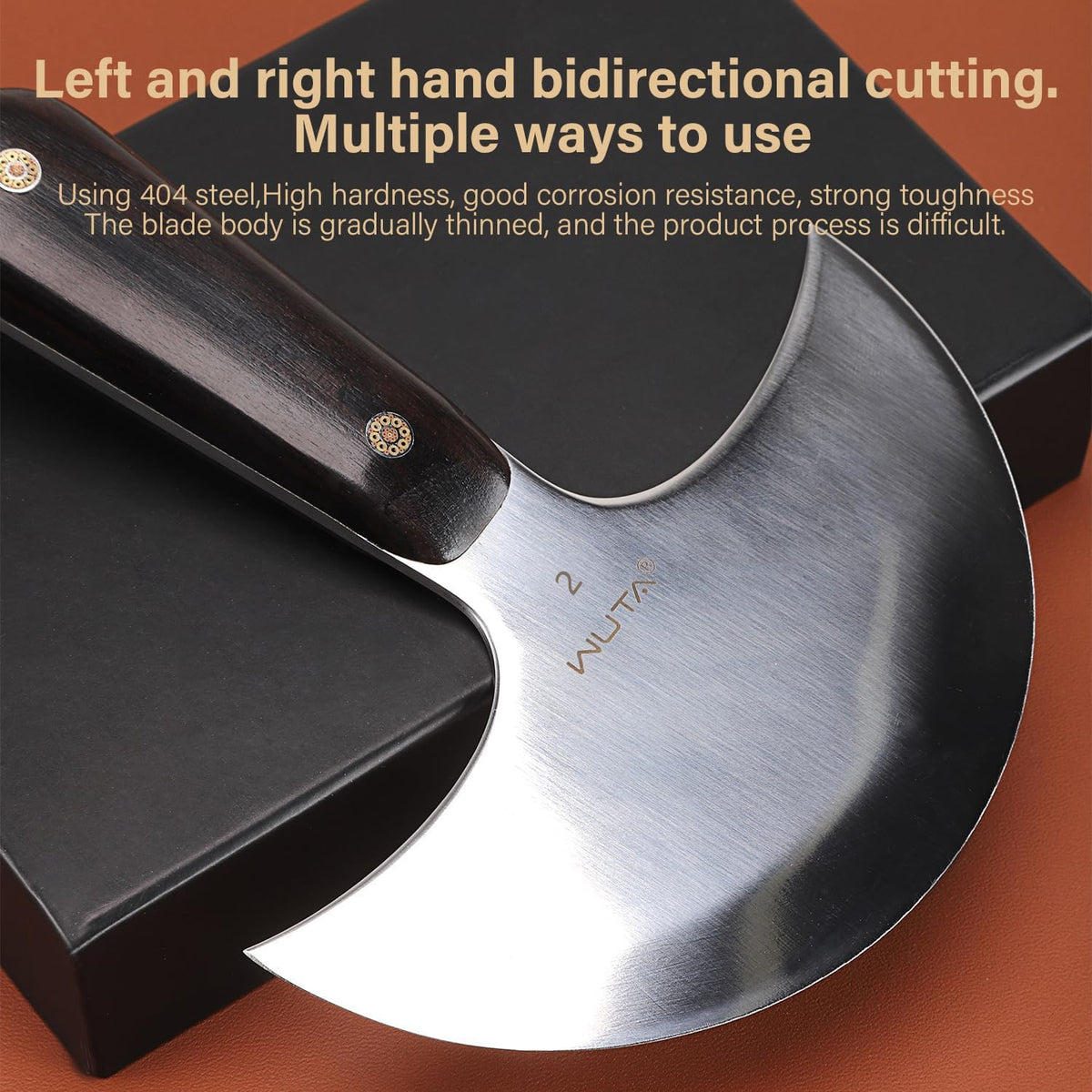 WUTA Leather Cutting Knife Ultra Sharp Round Head Craft Skiving Cutting Tools Round Leathercraft Knife DIY Handmade Senior Leather Tools(2# 4 inches)
