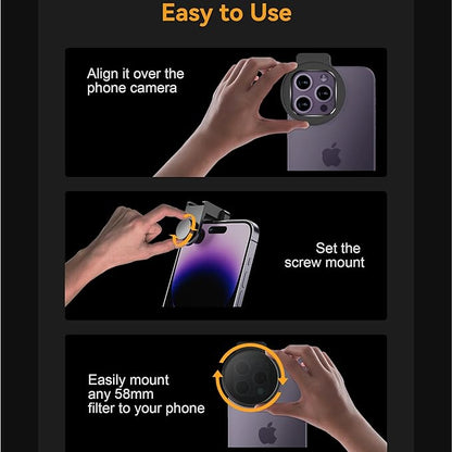 Fotorgear Camera Lens Filter,67mm Universal Phone Polarizer Filter Professional Photography for Camera Lens 67mm Clip On Filters CPL ND Black Mist Gold Streak for iPhone Xiaomi Huawei(Star Flare)