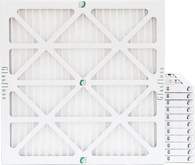 Glasfloss ZL 20x20x1 MERV 13 (FPR 10) Air Filters for AC and Furnace. Case of 12. Actual Size: 19-1/2 x 19-1/2 x 7/8