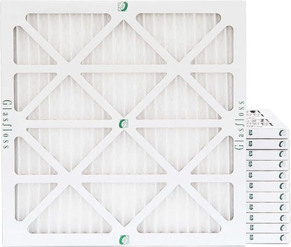 Glasfloss ZL 20x20x1 MERV 13 (FPR 10) Air Filters for AC and Furnace. Case of 12. Actual Size: 19-1/2 x 19-1/2 x 7/8