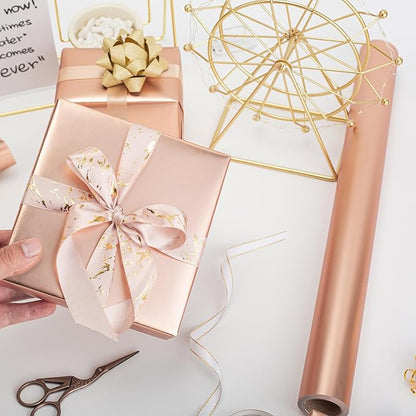 Garbendy Gift Wrapping Paper Roll-Solid Color Pearly-Lustre Paper,Perfect for Wedding, Valentine's Day,Birthday, Christmas,Baby Shower, Party - 17 Inch X 33 Feet
