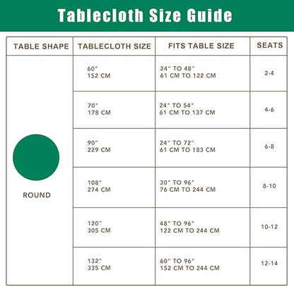Biscaynebay Textured Fabric Round Tablecloths 90", Royal Blue Water Resistant Table Cloths Circle Folding Table Covers Linen for Dining, Kitchen, Wedding, Parties etc. Machine Washable