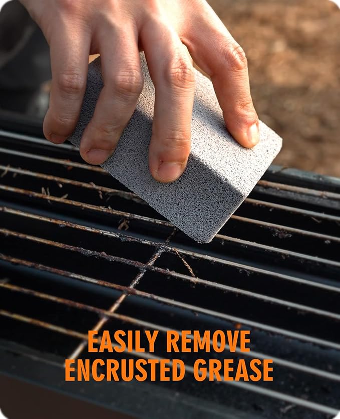 HOMENOTE Griddle Cleaning Kit for Blackstone, Professional Griddle Scraper Kit with Reinforced Heavy Duty Scraper, Bricks, Scouring Pads with Handle 9pcs