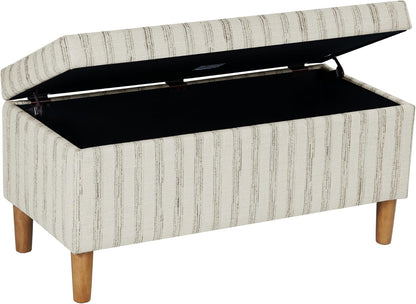 HomePop Malmo 36" Storage Bench - Gray & Cream Stripe