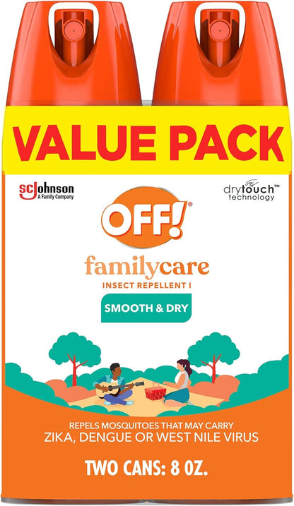 OFF! Family Care Insect & Mosquito Repellent, Bug Spray Containing 15% DEET, Protects Against Mosquitoes, 4 Oz, 2 Count