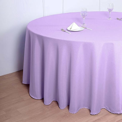 Efavormart Round Tablecloth, 120 Inch Stain & Wrinkle Resistant Washable Table Cloth, Decorative Polyester Fabric Table Cover for Banquet, Wedding, Dining - Lavender