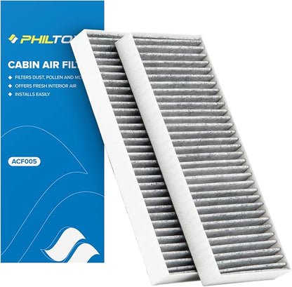 PHILTOP Cabin Air Filter, Replacement for CF10553, Frontier 2015-2019, Pathfinder 2005-2012, Xterra 2005-2015, Premium ACF005 Cabin Filter with Activated Carbon Filter Up Dust Pollen Odor