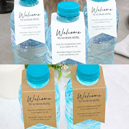 Custom Water Bottle Hang Tags,Wine Bottle Labels Hangover Kit Tags,Personalized Water Bottle Labels for Reception,Welcome Bottle Tag for Hotel,Wedding,Birthday,Housewarming