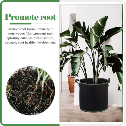 DOITOOL 5 Pack 4 Gallon Plant Grow Bags, Nonwoven Plant Fabric Pots with Handles, Vegetable/Flower/Plant Grow Bags for Nursery Garden Planting