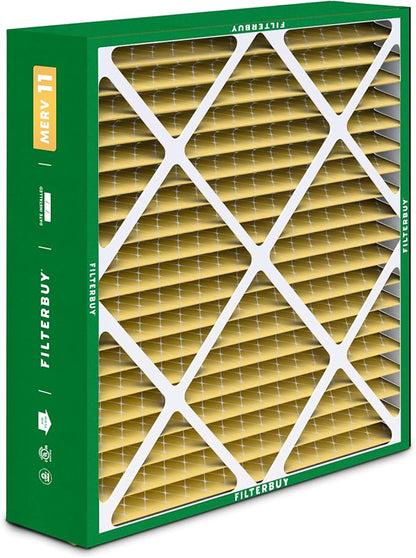 Filterbuy 20x25x5 Air Filter MERV 11 Superior Pet & Allergy Defense (2-Pack), Pleated HVAC AC Furnace Filters for Amana, Coleman, Goodman, Maytag, York, and More (Actual Size: 20.19 x 25.31 x 5.25)